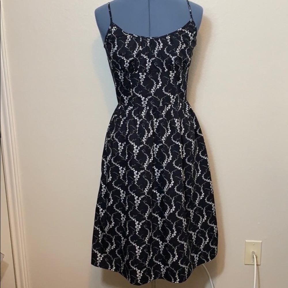 Ann Taylor Fit and Flare Black & White Dress - Picture 2 of 6